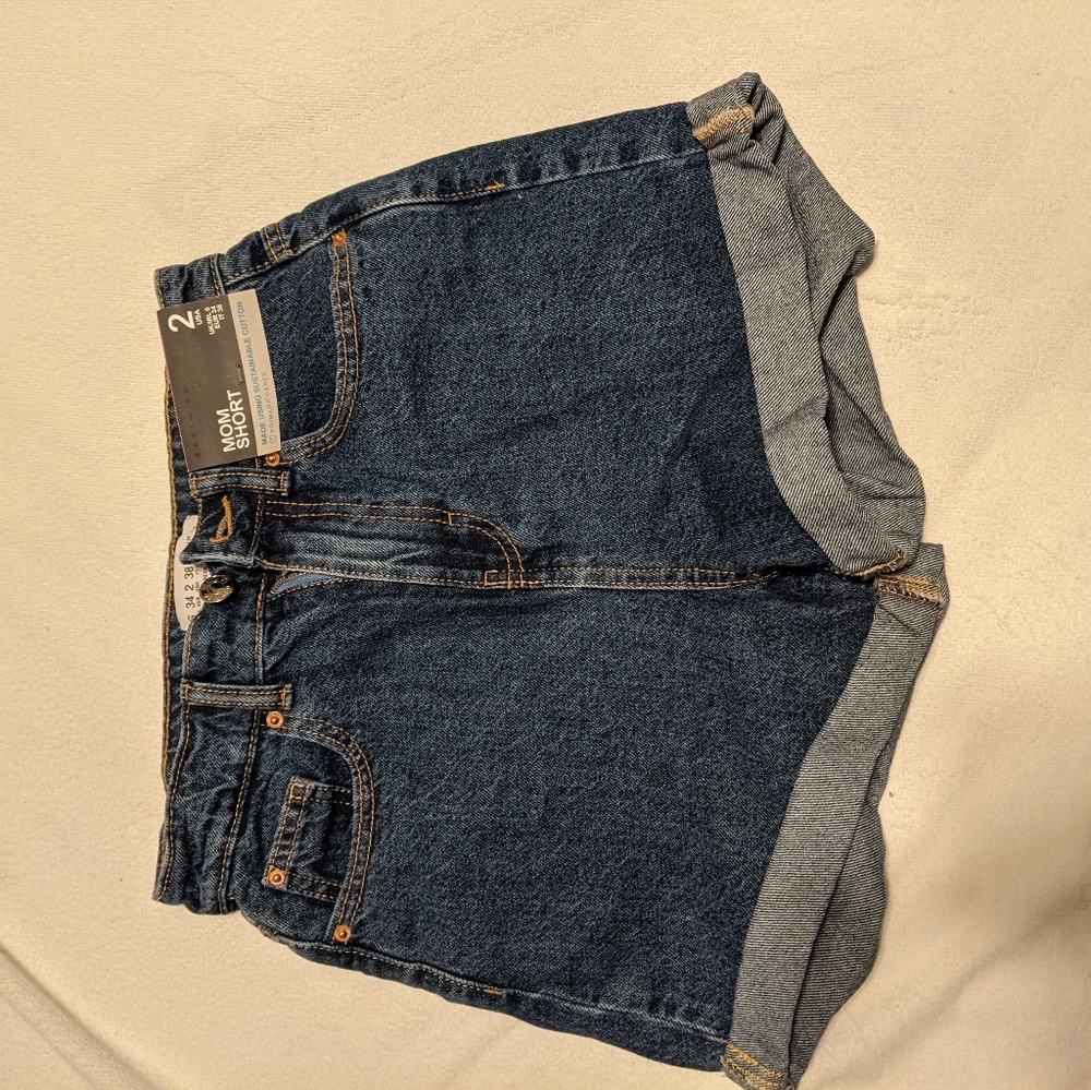 Extra high waisted mom jean shorts